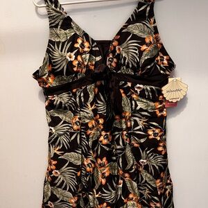 Tropical Floral 1pc Women’s Plus Size Bathing Suit